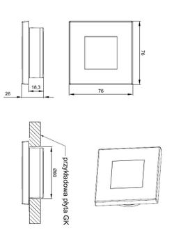 21-LED-Deckenleuchte für den Innenbereich mit austauschbarem silbernen quadratischen Rahmen