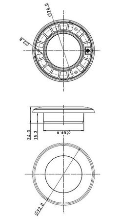 21-LED-Deckenleuchte für den Innenbereich mit austauschbarem weißen runden Rahmen