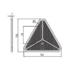 Dreieckiger Reflektor mit Rand