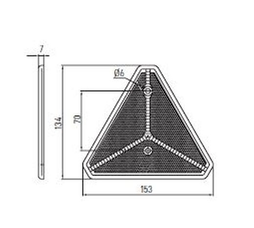 Dreieckiger Reflektor mit Rand