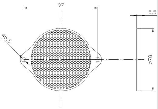 Reflex ø78 rund rot