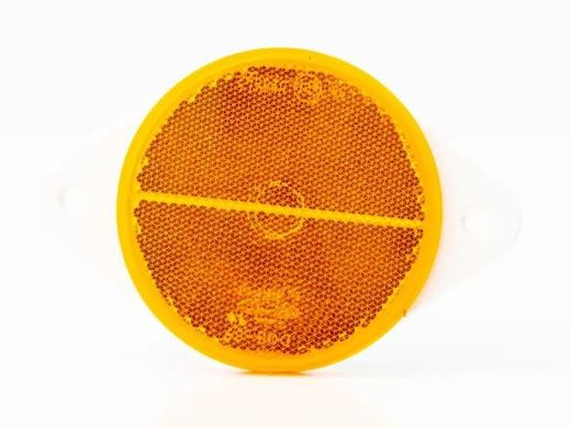 Reflex Redondo Ámbar Ø78mm Con 2 Agujeros Para Tornillos