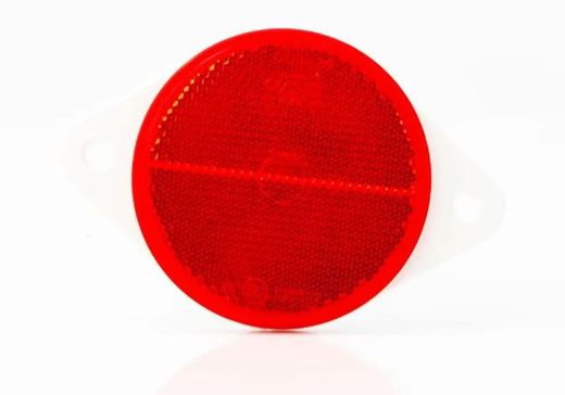 Reflex Redondo Rojo Ø78mm Con 2 Agujeros Para Tornillos