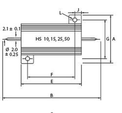 Metallwiderstand 220 Ohm - 25 W