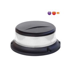 Gelbe LED-Drehleuchte mit weißem Kunststoffgehäuse und R65-Zulassung, GF-54B LEDs