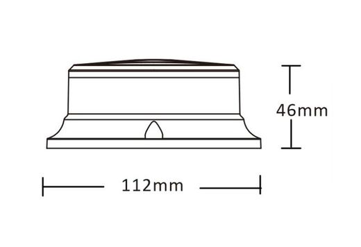 Gelbe LED-Drehleuchte mit weißem Kunststoffgehäuse und R65-Zulassung, GF-54B LEDs