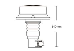 Rotativo de LED ámbar con homologación R65 con pincho flexible GF-55LEDS