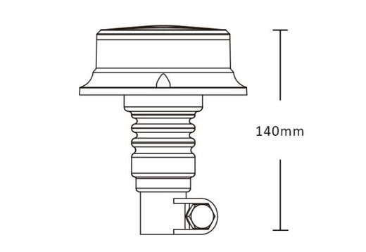 Rotativo de LED ámbar con homologación R65 con pincho flexible GF-55LEDS