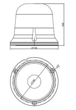 Rotativo led fijo ámbar