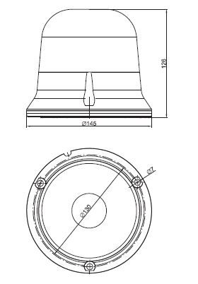 Rotativo led fijo ámbar