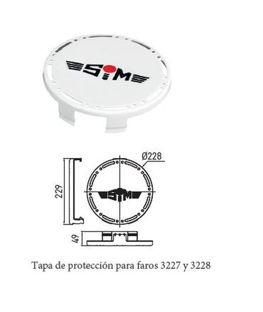 Weiße Schutzhülle für Sim 3227 oder 3228 Scheinwerfer