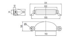 Tercera luz de freno led con base 12v color rojo