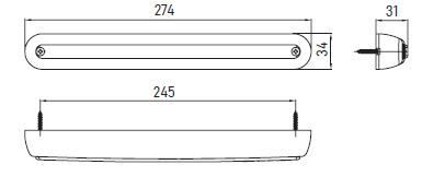 Tercera luz de freno led con base 24v color rojo